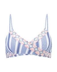 hellblaues bedrucktes Bikinioberteil von Rip Curl