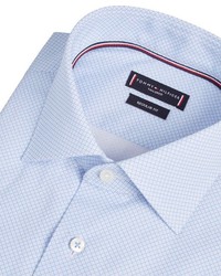 hellblaues bedrucktes Businesshemd von Tommy Hilfiger Tailored
