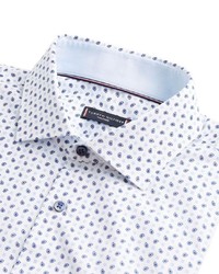 hellblaues bedrucktes Businesshemd von Tommy Hilfiger Tailored
