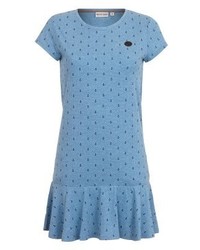 hellblaues bedrucktes Freizeitkleid von Naketano