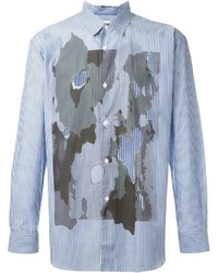 hellblaues bedrucktes Hemd von Comme des Garcons