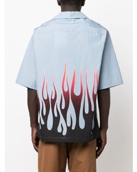 hellblaues bedrucktes Kurzarmhemd von Kenzo