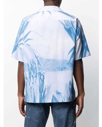 hellblaues bedrucktes Kurzarmhemd von Kenzo