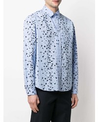 hellblaues bedrucktes Langarmhemd von Kenzo
