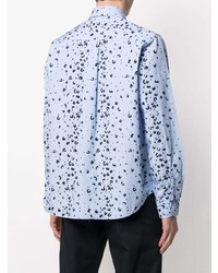 hellblaues bedrucktes Langarmhemd von Kenzo