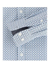 hellblaues bedrucktes Langarmhemd von Casamoda