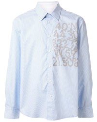 hellblaues bedrucktes Langarmhemd von CK Calvin Klein