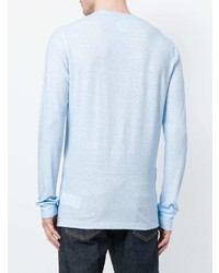 hellblaues bedrucktes Langarmshirt von DSQUARED2