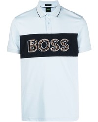 hellblaues bedrucktes Polohemd von BOSS