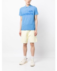 hellblaues bedrucktes Polohemd von Lacoste