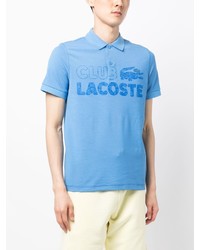 hellblaues bedrucktes Polohemd von Lacoste