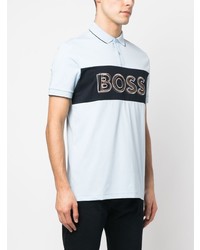 hellblaues bedrucktes Polohemd von BOSS