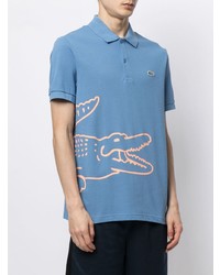 hellblaues bedrucktes Polohemd von Lacoste