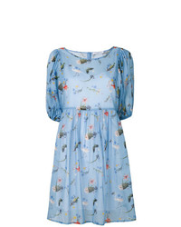 hellblaues bedrucktes schwingendes Kleid von Vivetta
