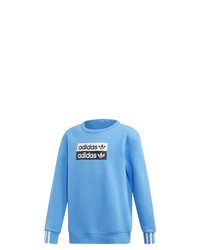 hellblaues bedrucktes Sweatshirt von adidas Originals