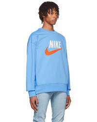 hellblaues bedrucktes Sweatshirt von Nike