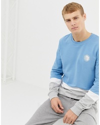 hellblaues bedrucktes Sweatshirt von Burton Menswear