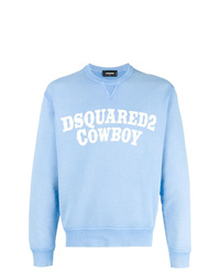 hellblaues bedrucktes Sweatshirt von DSQUARED2