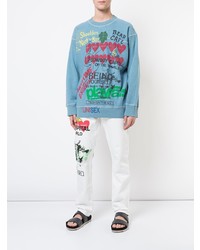 hellblaues bedrucktes Sweatshirt von Vivienne Westwood Anglomania