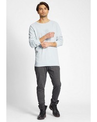 hellblaues bedrucktes Sweatshirt von khujo