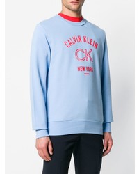 hellblaues bedrucktes Sweatshirt von Calvin Klein 205W39nyc