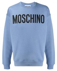hellblaues bedrucktes Sweatshirt von Moschino