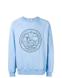 hellblaues bedrucktes Sweatshirt von MSGM