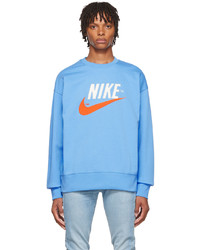 hellblaues bedrucktes Sweatshirt von Nike