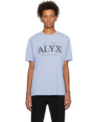 hellblaues bedrucktes T-Shirt mit einem Rundhalsausschnitt von 1017 Alyx 9Sm