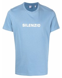 hellblaues bedrucktes T-Shirt mit einem Rundhalsausschnitt von Aspesi