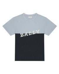 hellblaues bedrucktes T-Shirt mit einem Rundhalsausschnitt von Bally