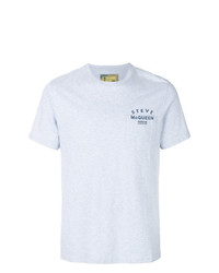 hellblaues bedrucktes T-Shirt mit einem Rundhalsausschnitt von Barbour By Steve Mc Queen