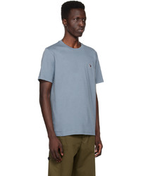 hellblaues bedrucktes T-Shirt mit einem Rundhalsausschnitt von Ps By Paul Smith