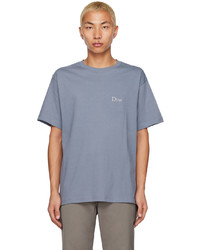 hellblaues bedrucktes T-Shirt mit einem Rundhalsausschnitt von Dime