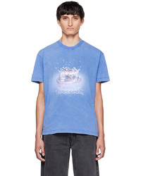 hellblaues bedrucktes T-Shirt mit einem Rundhalsausschnitt von Eytys