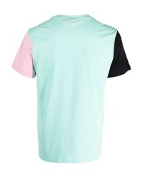 hellblaues bedrucktes T-Shirt mit einem Rundhalsausschnitt von EGONlab
