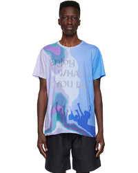 hellblaues bedrucktes T-Shirt mit einem Rundhalsausschnitt von Isabel Marant