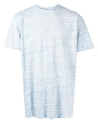 hellblaues bedrucktes T-Shirt mit einem Rundhalsausschnitt von John Elliott