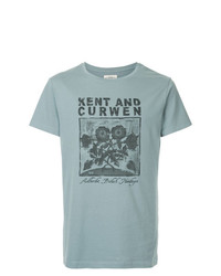 hellblaues bedrucktes T-Shirt mit einem Rundhalsausschnitt von Kent & Curwen