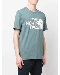 hellblaues bedrucktes T-Shirt mit einem Rundhalsausschnitt von The North Face