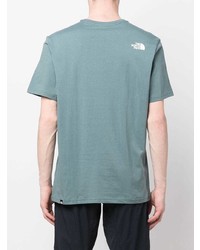 hellblaues bedrucktes T-Shirt mit einem Rundhalsausschnitt von The North Face