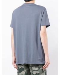 hellblaues bedrucktes T-Shirt mit einem Rundhalsausschnitt von Armani Exchange