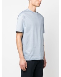 hellblaues bedrucktes T-Shirt mit einem Rundhalsausschnitt von Emporio Armani