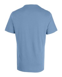 hellblaues bedrucktes T-Shirt mit einem Rundhalsausschnitt von Barbour