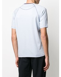 hellblaues bedrucktes T-Shirt mit einem Rundhalsausschnitt von C.P. Company