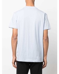 hellblaues bedrucktes T-Shirt mit einem Rundhalsausschnitt von Calvin Klein Jeans