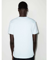 hellblaues bedrucktes T-Shirt mit einem Rundhalsausschnitt von BOSS