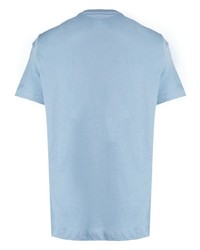 hellblaues bedrucktes T-Shirt mit einem Rundhalsausschnitt von Michael Kors