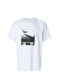 hellblaues bedrucktes T-Shirt mit einem Rundhalsausschnitt von Noon Goons