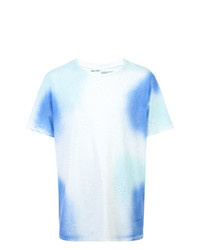 hellblaues bedrucktes T-Shirt mit einem Rundhalsausschnitt von Off-White